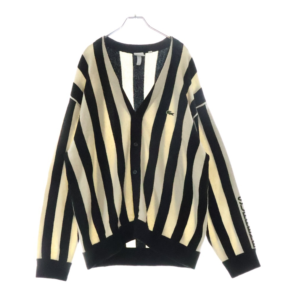 シュプリーム 19AW ×LACOSTE L!VE Stripe Cardigan ラコステ