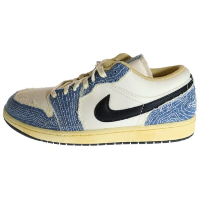AIR JORDAN 1 LOW SE WORLD MAKE JAPAN エアジョーダン1 ワールドメイクジャパン ローカットスニーカー アイボリー/インディゴ US12/30cm FN7670-493 Aランク