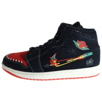 AIR JORDAN 1 MID SIEMPIA FAMILIA エアジョーダン1 シエンプレファミリア ミッドカットスニーカー ブラック/レッド US12/30cm DN4904-001 Sランク