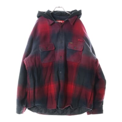 25SS Quilted Lined Hooded Flannel Shirt キルティングライナーフードフランネルシャツ レッド Sランク