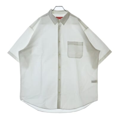 24SS Loose Fit S/S Oxford shirt フロントエンブロイダリー ルーズフィット オックスフォード 長袖シャツ ホワイト Sランク