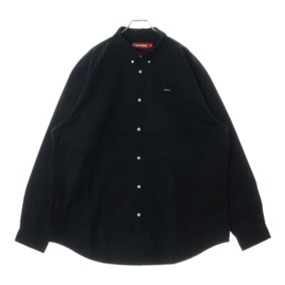 24SS Small Box Shirt スモールボックスロゴ ボタンダウン 長袖シャツ ブラック Sランク