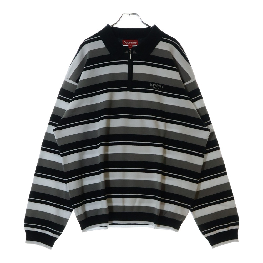 Supreme Stripe Zip L/S Polo ポロ コグマ Supreme Stripe Zip L S Polo (FW24) - $128
