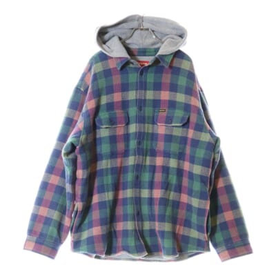 24AW Waffle Plaid Hooded Shirt ワッフルプレイドフードシャツ マルチ Sランク