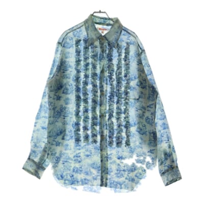 23AW COMIC TOILE DE JOUY FRILL SHIRTS コミック トワル デロングスリーブ 長袖フリルシャツ ライトブルー MFFW-SH0423 Bランク