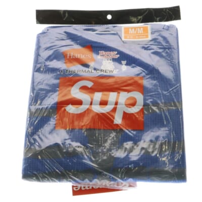 23AW ×Hanes Bones Thermal Crew ヘインズ ボーンプリント クルーネック サーマル ロングスリーブ 長袖Tシャツ カットソー ブルー Nランク