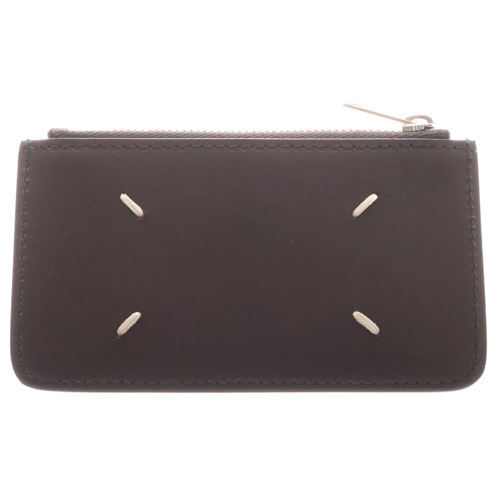 四つタグ レザー カードケース コインケース ブラウン S55UA0023 Aランク
