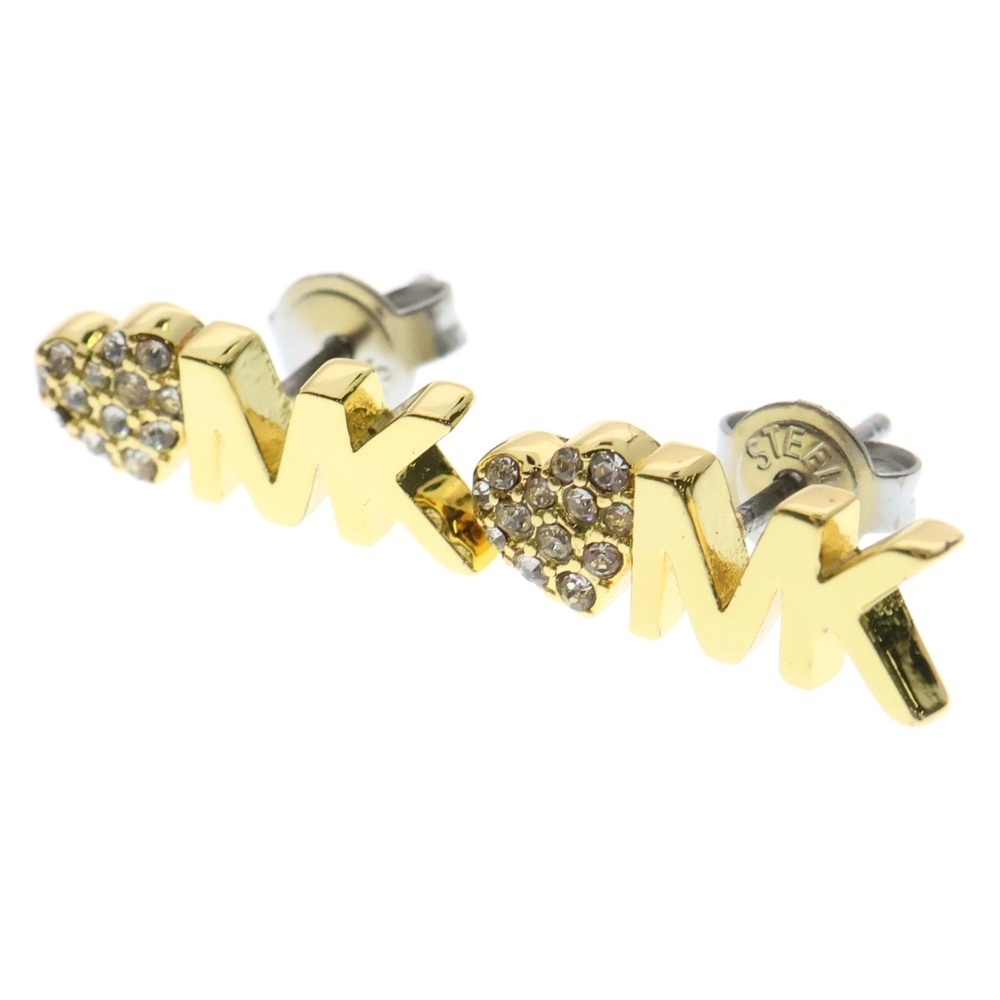 ロゴ ラインストーン ハート ピアス GP アクセサリー Aランク