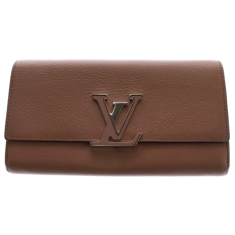 ポルトフォイユ・カプシーヌ マグノリア ロングウォレット 長財布 ピンク シルバー金具 M61250 Bランク