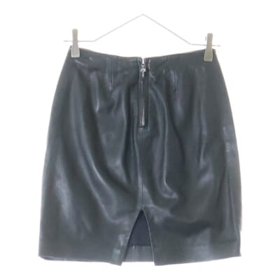 ハーフダガージップ レザースカート ブラック レディース Bランク