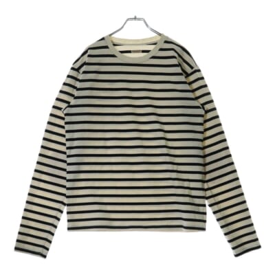 23AW スマイルレインボーパッチストライプ長袖Tシャツ カットソー EK-1432 ホワイト/ブラック Bランク