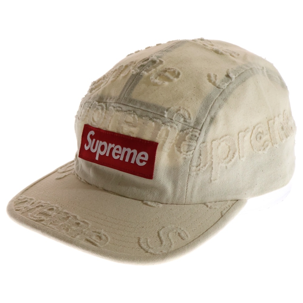 24AW Lasered Denim Camp Cap レザードデニムキャンプキャップ 帽子 ホワイト Aランク