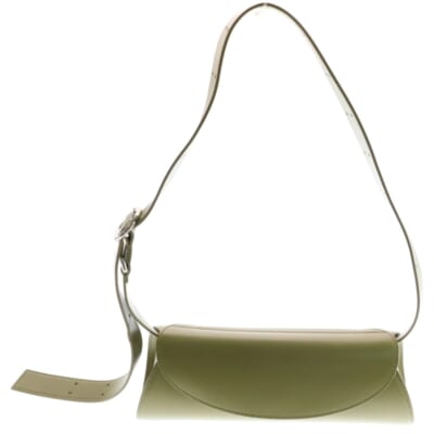 カンノーロ スモール エンボスロゴ レザー ショルダーバッグ ライトグリーン Bランク