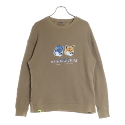 19SS ×ADER ERROR FOX HEAD PATCH Sweatshirt 19KSSTO09WH1 ×アーダーエラー エンブロイダリーロゴ クルーネックスウェットトレーナー ブラウン Bランク