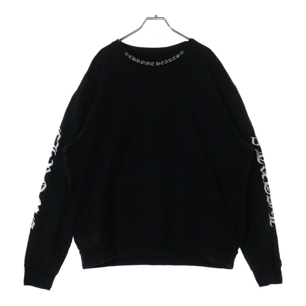 SWTSHRT PLVRスウェット ネックロゴプリントスウェットトレーナー ブラック Bランク