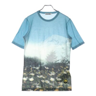 ALPS TECH COTTON TEE アルプス総柄プリント クルーネック 半袖Tシャツ ブルー J40GC0109 J20030 レディース Bランク