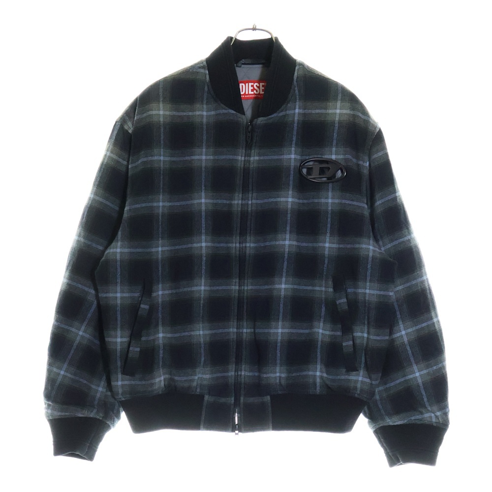 ディーゼル Padded Bomber Jacket フロントDロゴ チェック