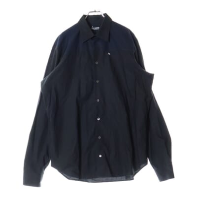 22AW Bicolor Americano Shirt ロゴ刺繍 長袖シャツ ブラック 222-255 Bランク