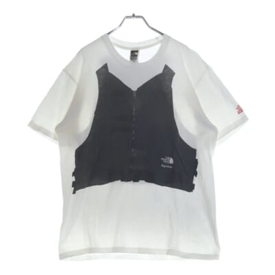20SS ×THE NORTH FACE RTG Tee ノースフェイス ベストプリント 半袖Tシャツ ホワイト Bランク