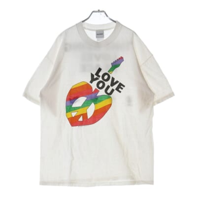 24SS T SHIRT PEACE ピースプリント 半袖Tシャツ ホワイト RE-CO-WH-00-00-274 Bランク