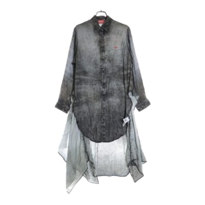 D-ILETTA タイダイ ラップシャツドレス 長袖シャツ ワンピース ブラック A185770LKCT レディース Sランク