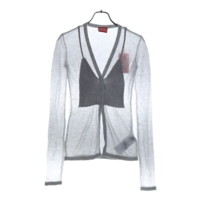 M-Arina セミシアーカーディガン Vネックカーディガン ニット グレー 0SKAX レディース Sランク