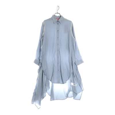 D-ILETTA-R1 ブリーチ加工 長袖シャツワンピース ドレス ブルー A185700JLCI レディース Sランク