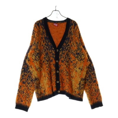 ジャガードモヘアニット カーディガン オレンジ A14918 Aランク
