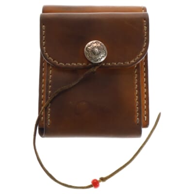 シルバーコンチョ付き 二つ折り財布 ブラウン Bランク