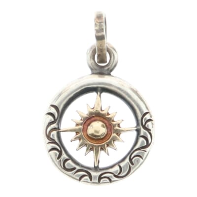 T-10c K18 太陽神 サークルネックレストップ シルバー/ゴールド Bランク