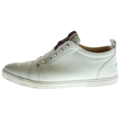 F.A.V FIQUE A VONTADE FLAT スパイクスタッズ レザー スリッポン ローカットスニーカー ホワイト Bランク