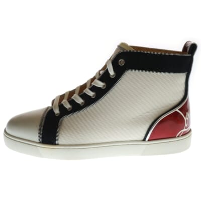 FUN LOUIS FLAT レースアップ ハイカットスニーカー ブラック/ホワイト Bランク