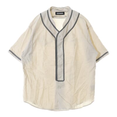 22SS B.B. C-SHIRT SS フランネル ベースボール 半袖 ゲームシャツ アイボリー 221AQNH-SHM05 Bランク