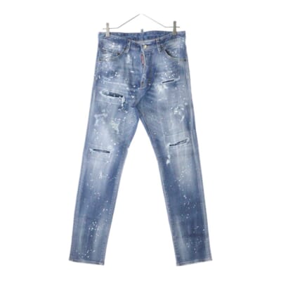 24SS COOL GUY JEANS ペイント加工 クールガイデニムパンツ インディゴ S74LB1443 Bランク