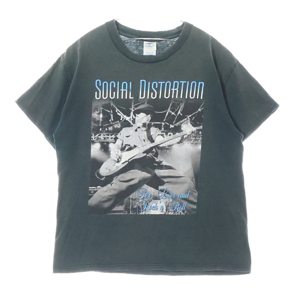 グッドフェード! 90s Social Distortion Tシャツ USA製 94年 SOCIAL DISTORTION Over Print S/S Tee 黒 L 90s