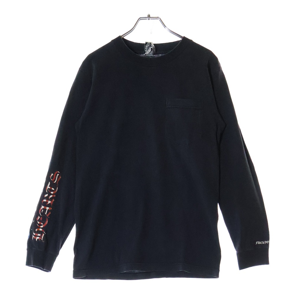 OLD FUCK YOU FLAG L/S TEE オールドモデル 星条旗 ポケット 長袖Tシャツ ブラック Bランク