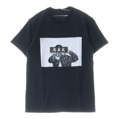 フロント フォトプリント Tシャツ 半袖カットソー ブラック Bランク