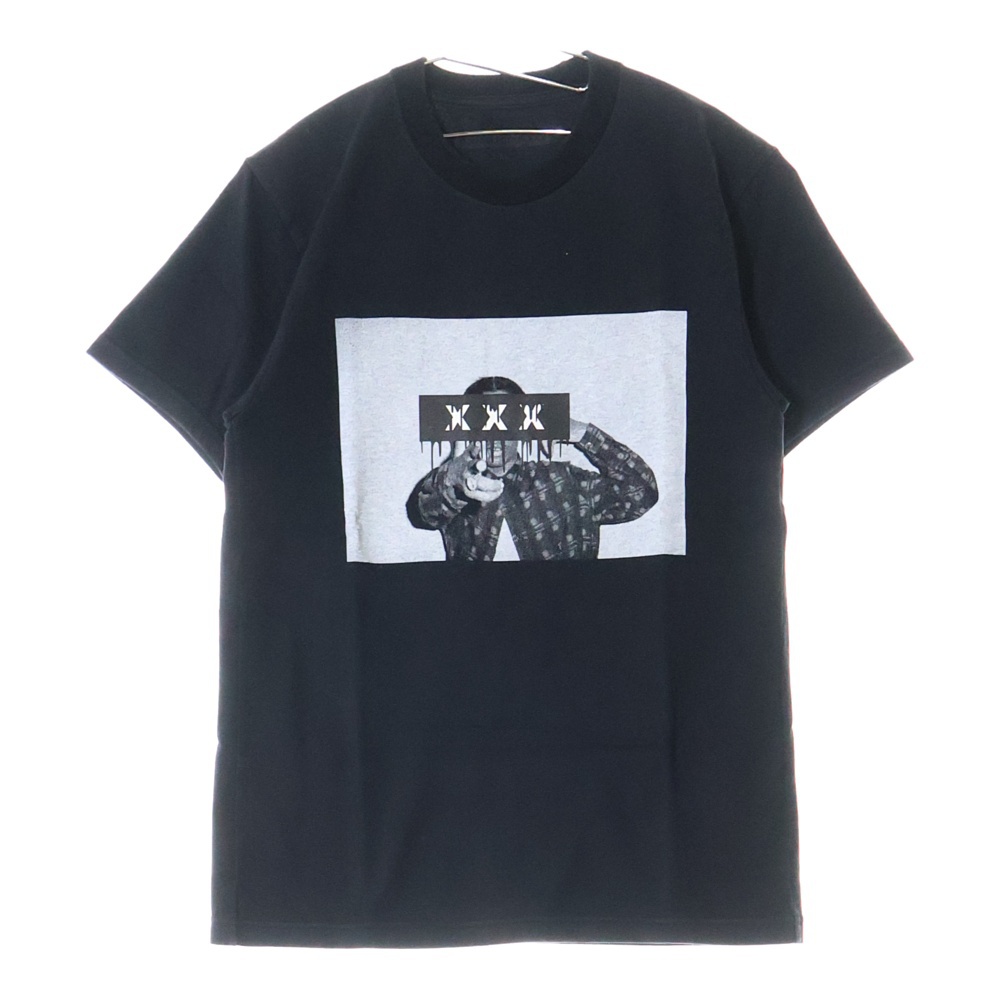フロント フォトプリント Tシャツ 半袖カットソー ブラック Bランク