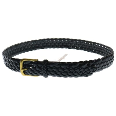 15SS Braided leather belt ブレーデッドレザーベルト ブラック Bランク