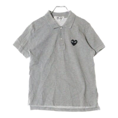 美品】プレイコムデギャルソン ポロシャツ ハートロゴ ワッペン 鹿の子