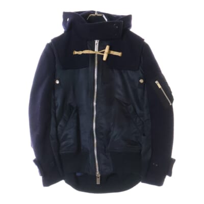 希少】Sacai サカイ 17AW ドッキング 異素材 ブルゾン ネイビー