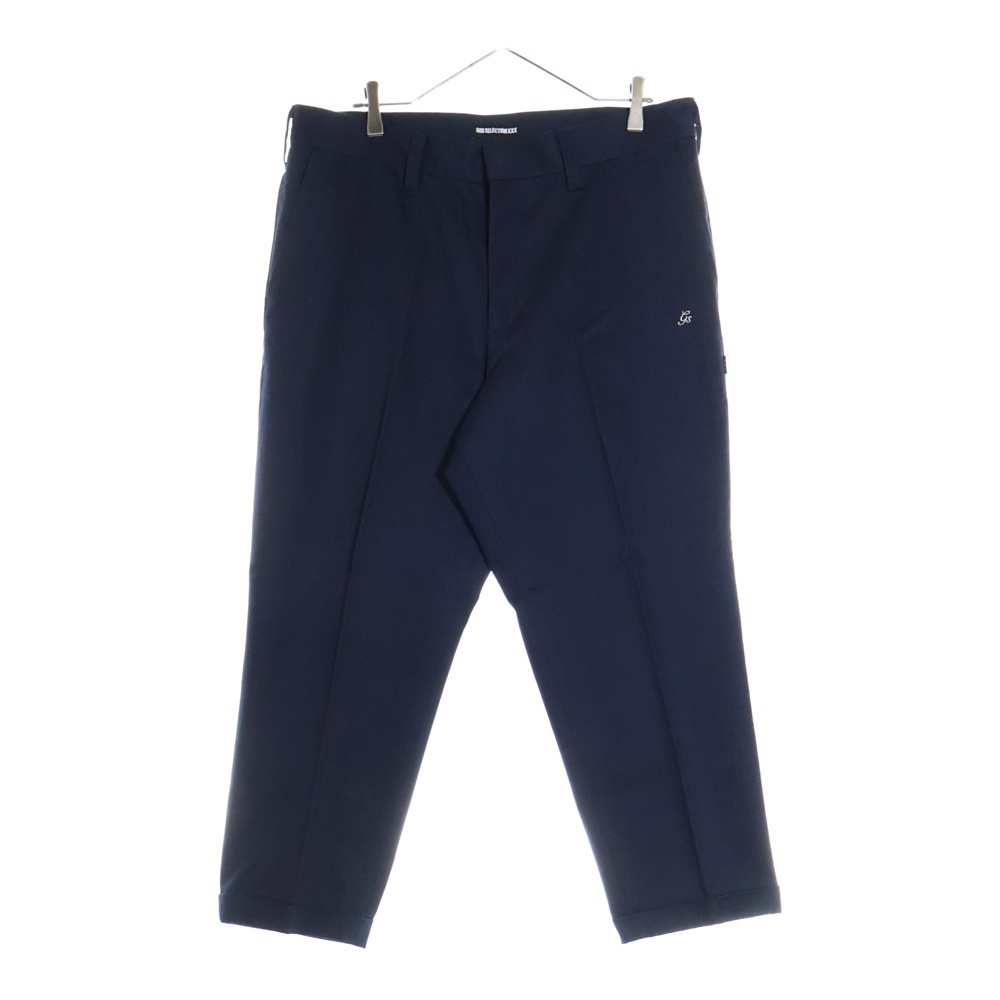 ワンポイントロゴ刺繍 センタープレス スラックス パンツ ネイビー GX-S21-PT-02 Aランク