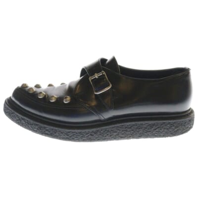 14AW スタッズ ラバーソール レザー クリーパーシューズ ブラック 362273 Bランク