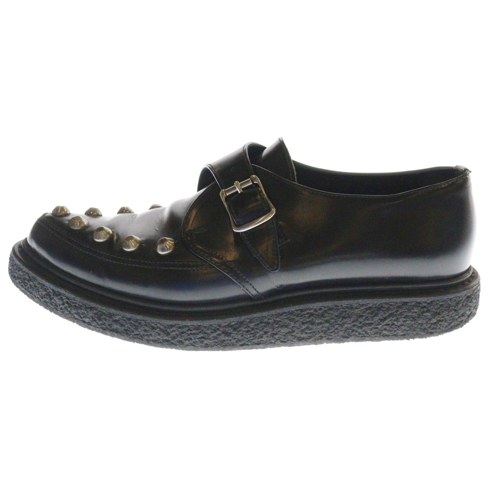 14AW スタッズ ラバーソール レザー クリーパーシューズ ブラック 362273 Bランク