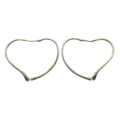 オープンハート フープピアス Ag925 SV シルバー アクセサリー Bランク