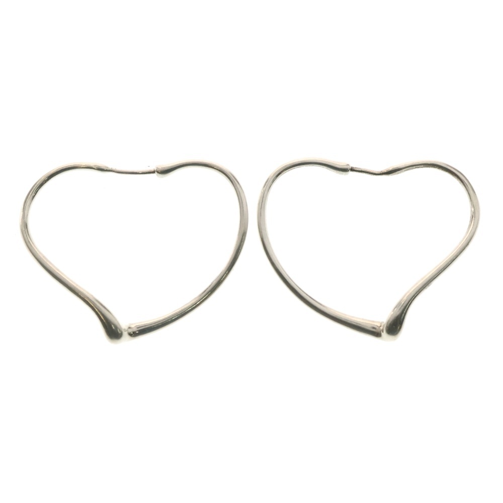 オープンハート フープピアス Ag925 SV シルバー アクセサリー Bランク
