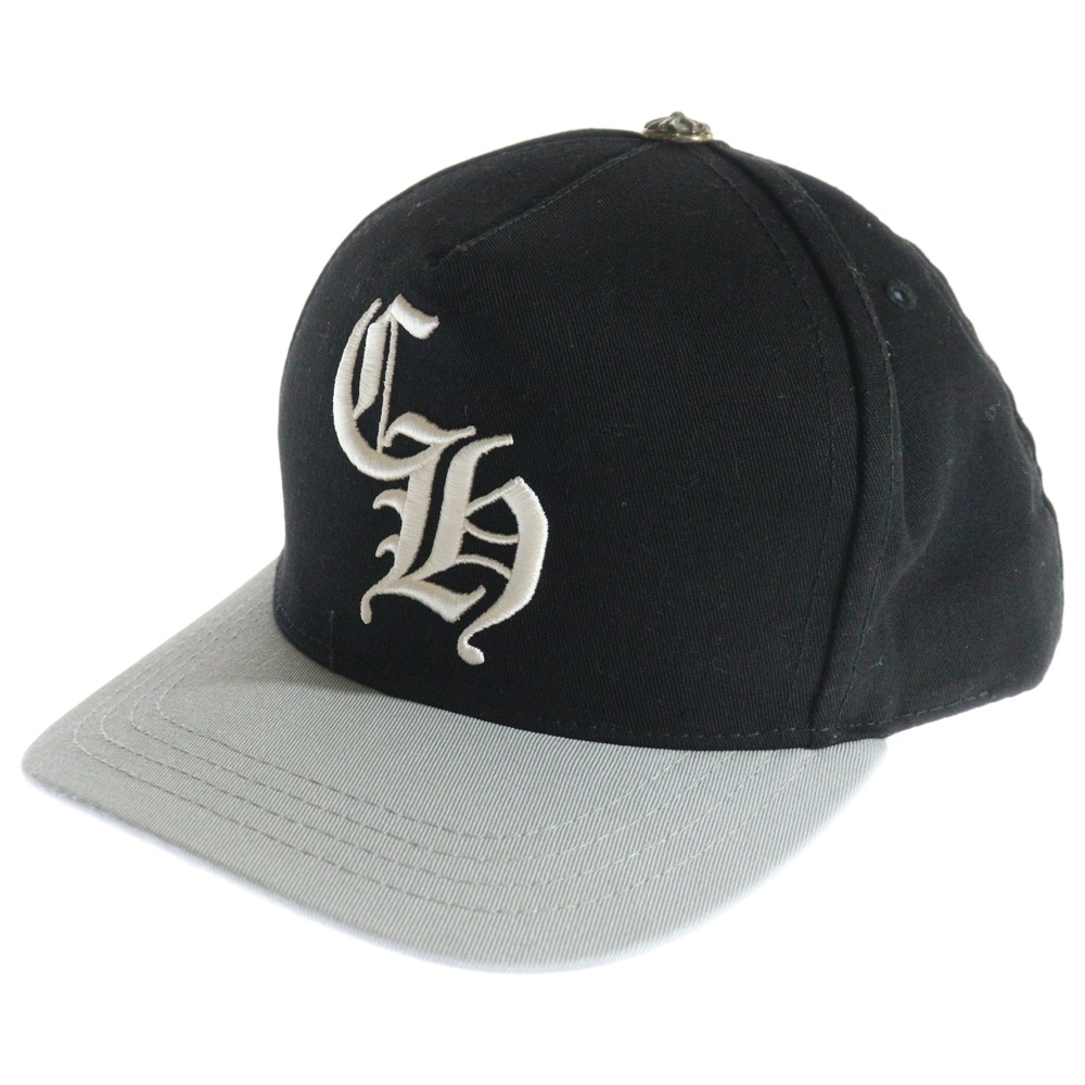 CH LOGO BASEBALL CAP 5パネル フロントロゴ ベースボールキャップ 帽子 ブラック/グレー Bランク