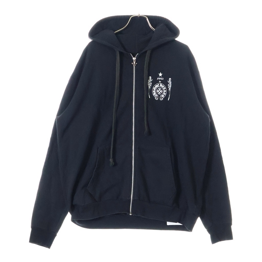 SWTSHRT HD ZIP FOTI フォティ スカルバックプリントジップアップフーディーパーカー ブラック Bランク