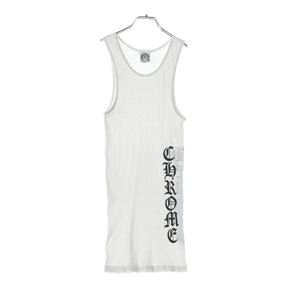 OLD TANK TOP サイドロゴデザイン リブタンクトップ ノースリーブカットソー ホワイト Bランク