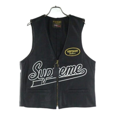 21SS × Vanson Leathers Spider Web Vest バンソン スパイダー レザーベスト ジレベスト ブラック Aランク